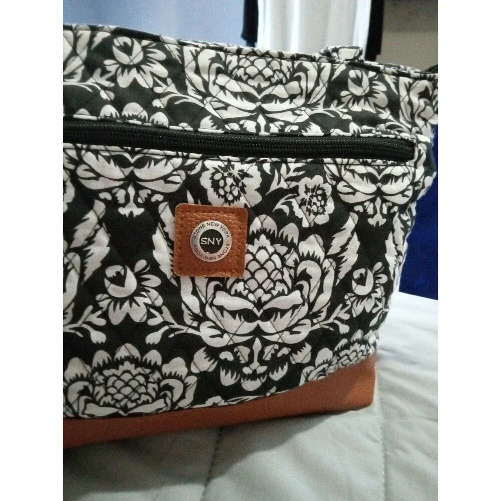 Stone Mountain SNY Black Floral Tote Purse Women’s Handbag